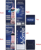 MySmile LP221 Cordless Water Flossers for Teeth with UVC Light Sanitizer and OLED Display, 335ML 4 Modes Water Teeth Cleaner Picks for Teeth Cleaning and Water Flossing (Juicy Pink)
