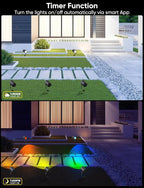 APPECK Smart Outdoor Spot Lights 24W, RGBCW Color Changing Landscape Lights 4 Pack, IP65 Waterproof Low Voltage Landscape Lighting, App/Voice/Remote Control, for Garden Yard Pathway Holiday Decor