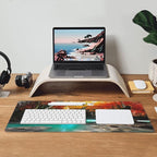 Deep Forest Waterfall Extended Big Mouse Pad Large,XL Gaming Mouse Pad Desk Pad,31.5x11.8inch Long Computer Keyboard Mouse Mat Mousepad with 3mm Non-Slip Base for Home Office Work
