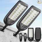 MMKT Solar Street Lights Outdoor, 3 Color Warm White LED Dusk to Dawn IP65 Waterproof Solar Flood Light with Motion Sensor and Remote Control for Outside Path, Yard, Garden, Walkway
