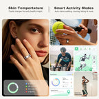 RIFESI Smart Ring for Women Men, Fashion Minimalist Fitness Ring & Sleep Tracker Ring with Heart Rate, Blood Pressure,5ATM Waterproof Health Ring,Gifts for Women Men Gift,No Subscription (8,Silver)