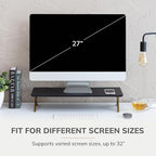 Anji Mountain Monitor Stand - Desktop Organizer & Laptop Riser, Ergonomic Monitor Riser, Space-Saving Monitor Stand for Desk, Durable Construction, Easy Assembly, Ideal for Home & Office,Black