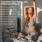 Waterless Scent Diffuser Starter Kit - 1500 Sq Ft Coverage, Scent Diffuser for Home, Hotel, Studio, Essential Oil Diffuser Large Room, 7 Mood Lights Setting, 5 Essential Oils Included, Black, 11.50In