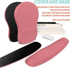 KUOSGM 2-in-1 Ergonomic Set, Wave Rise Keyboard Wrist Rest and Massage Bulge Slope Mouse Pad Wrist Support, Cushion Memory Foam Integrated to Relieve Wrist Pain, Muskmelon Pink