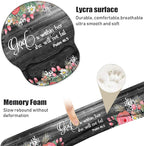 Keyboard Wrist Rest and Mouse Pad Wrist Support Set with Coasters, Ergonomic Gaming Mousepad for Home Office Working Studying Easy Typing & Pain Relief, Floral Quote Bible Verse Psalm 46:5
