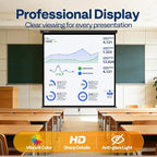 VIVOHOME 120 Inch 1:1 Pull Down Projector Screen, HD 4K Retractable Movie Screen for Indoor Home Theater and Office, Manual Projection Screen with Auto Locking (84Wx84H Inch Display Area)