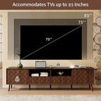 Virubi Mid-Century Modern TV Stand, Entertainment Center with 2 Doors,2 Drawers and Open Shelf, Media Console for TVs up to 80 Inch, Television Stands with Cable Management for Living Room