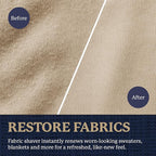 Farberware Fabric Shaver & Lint Remover Set – Battery Operated Sweater Shaver with Triple Blades and Extra Sticky Roller for Pet Hair, Fuzz & Pilling on Clothes, Upholstery & Bedding