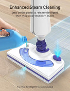 Steam Mops for Floor Cleaning, 1300W Floor Steamer with Detergent Chamber, 25S Heat Up, Lightweight Steamer for Cleaning with 2 Washable Pads, Safe for Tiles, Upholstery, Carpet, Hardwood