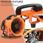 FICBXRA Utility Blower Fan 12 Inch Portable Axial Exhaust Fan 790W/7A 2300CFM High Velocity Ventilator with 32FT Duct Hose for Exhausting & Ventilating at Home and Job Site
