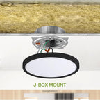 ASD LED 9" Round Flush Mount Ceiling Light Fixture, Low Profile Surface Lighting | 5CCT, Dimmable, Ultra-Thin, ETL Listed | 18W 1660LM 2700-6000K 120V | Kitchen, Bedroom, Hallway Lamp | Black, 12 Pack