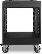 Sound Town 12U PA/DJ Rack/Road Case with 12-Space, Industry-Grade 0.7" (18mm) Plywood with Polyurea Coating, Rain Cover, Casters, 21.7" Rackable Depth - Pro Tour Grade (STRCP-12UW)