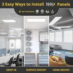NUWATT 40 Pack 2x2 LED Flat Panel Lighting, Drop Ceiling Light Wattage Selectable 40W/30W/20W, 5CCT 3000K/3500K/4000K/5000K/6500 Suspended Ceiling LED Lights, 4400LM, Dimmable 0-10V, 120-277V, ETL