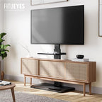 FITUEYES Floor TV Stand with Mount for 32-55 65 Inch TV, Height Adjustable TV Floor Stand with Metal Shelf up to 110 lbs, Swivel Tall TV Stand with Study Iron Base for Living Room, Bedroom