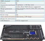 Professional DMX512 Stage Lighting Controller, Mini Pearl Stage Light Console,1024 Channels, 96 Fixtures, 60 Scenes, USB R20 Compatible