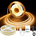 AXMOTUT 32.8ft COB LED Strip Light Warm White, High Bright LED Strips with 320LEDs, RF Remote and UL Power Supply, 2700K Dimmable LED Lights for Bedroom,Kitchen, DIY Home Decoration, 2 Rolls of 16.4ft