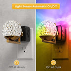L LOHAS LED Night Lights Plug Into Wall 2 Pack,Dusk to Dawn Sensor,10-Color RGB Dimmable Night Light, 180°Rotating Plug in Night Light for Bathroom, Hallway, Bedroom, Stairway