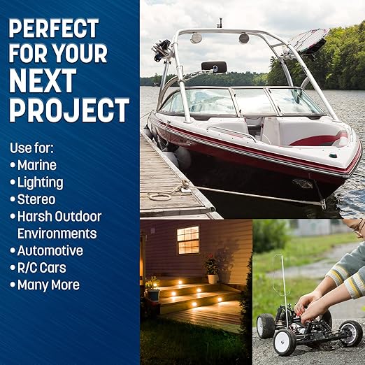 GS Power 50 Ft Duplex Marine Wire, 16 Gauge Wire, Oxygen-Free Tinned Copper 16 AWG Electrical Boat Wiring, Sheathed Copper Marine Grade Electrical Cable for Boat Automotive RV Camper Trailer