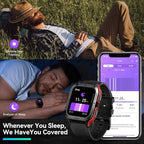 AMAZTIM Smart Watch, 60 Days Extra-Long Battery, 50M Waterproof, Rugged Military Bluetooth Call(Answer/Dial Calls), 1.85" Ultra Large HD Display, AI Voice Assistant, Compatible for Android and iOS-Red