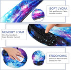 Mouse Pad Keyboard Wrist Rest, Gel Non Slip Rubber Wrist Support Rest Mouse Pad for Home Office, Computer, Laptop, Typist, Gamer, Soft Cushion Mousepad with Memory Foam Ergonomic Nebula Galaxy