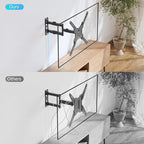 MOUNTUP TV Wall Mounts for Most 26-60 Inches TVs, Full Motion TV Bracket with Swivel and Extension, Articulating Arms, Tilt, Leveling, Single Stud Design, Max VESA 400x400mm up to 77lbs, MU0009