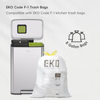 EKO Madison Brushed Stainless 25L+20L Dual Compartment Step Trash Can with Inner Liner, Recycling Bin, Soft-Close Lid, Fingerprint-Resistant Finish, and Durable Stainless Steel for Home and Office
