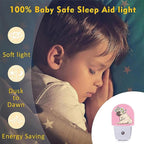 Axxitude Puppy Pug Chamomile Flowers Night Lights Plug into Wall for Girls Boys Room,Night Light LED Lamp Dusk to Dawn Sensor Round Lamp for Bedroom Bathroom Hallway Home Wall Decor Nightlight