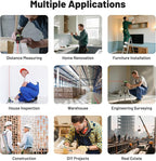 Huepar Laser Distance Measure 395Ft. Digital Rechargeable Laser Measuring Tool with Bluetooth -Phone APP, Angle Sensor, 1/16in Accuracy, M/in/Ft Unit, Pythagorean Mode, Measure Distance, Area, Volume