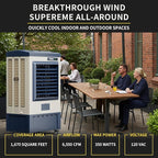 Landeagle 49″ Swamp Cooler Air Conditioner, 6550CFM Portable Evaporative Coolers with 19.5 Gal Tank,120°Oscillation, Outdoor Cooling Fan with Continuous Auto Fill for Patio Garage Industry Commercial