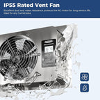 ALORAIR 570 CFM Crawl Space Ventilator Fan with Digital control, IP55 Rated Stainless Steel Exhaust Fan with Temperature Humidity Controller, Timing Cycle, Speed Control for Basement, Garage, Attic
