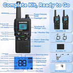 SAMCOM Walkie Talkies for Adults Long Range Rechargeable 2 Pack FWCN30A 2 Way Radios, Hiking Camping Gear for Family USB Charging 1250mAh NOAA Weather Alert