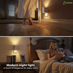 L LOHAS LED Night Light Plug in, Night Lights Plug into Wall, Dusk to Dawn Sensor, Adjustable Brightness Soft White Nightlight, 3000K 100LM Dimmable Nightlights for Hallway Bedroom Stairway, 1 Pack