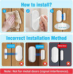 SanJie Door Chimes When Door Opens for Home - Door Alarm with Chime Adjustable Volume,5 Magnetic Door Sensors & 2 Plug-in Receivers - Door Open Chime - Indoor Range 500ft 2 Receivers + 5 Sensors