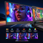Laptop Screen Extender F3, Triple Portable Monitor 14-inch 360 Degrees Rotation with Stand, IPS FHD 1080P Workstation for Windows/Mac/Linux/Chrome Compatible with Notebook/Mini PC