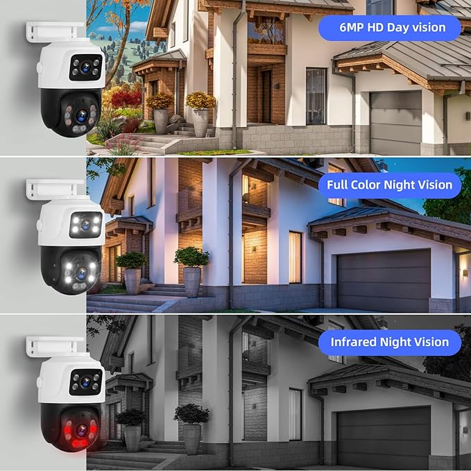 Fuers Wireless WiFi Security Camera System, 8CH HD NVR Kit, 4Pcs 5MP CCTV Home Dual Lens Security Camera System for Indoor/Outdoor Use, Night Vision, Waterproof, Motion Detection, 500G Hard Drive