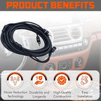 Elite Audio Premium Series 12ft. 2-Channel Car Audio RCA Cable – Double Shielded, Oxygen Free Copper, Noise Reducing Audio Cable for Amplifiers, Subwoofers, Speakers, and Processors – PRM12