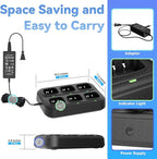 SAMCOM Six Way Charger Multi Unit Rapid Gang Charger Station with Removable AC Adapter Compatible with FPCN30A Walkie Talkie and Battery (1 Pack)