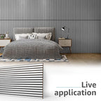 Art3d 2 Wood Slat Acoustic Panels for Wall and Ceiling - 3D Fluted Sound Absorbing Panel with Wood Finish - Silver
