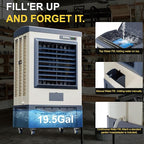 Landeagle 49″ Swamp Cooler Air Conditioner, 6550CFM Portable Evaporative Coolers with 19.5 Gal Tank,120°Oscillation, Outdoor Cooling Fan with Continuous Auto Fill for Patio Garage Industry Commercial