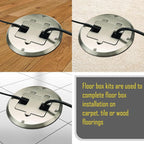 RACO Floor Box Kit 6239ACNI Nickel 15A/125V Duplex Receptacle Outlet with USB Ports, Single Gang Electrical Box for Wood Sub-Floor with 3.1A/5V Type A and C USB Outlet Receptacles for Home Improvement