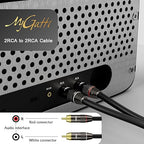 RCA Cable 30 FT, 2RCA to 2RCA Stereo Audio Cable, 【Zinc Alloy Shells, Oxygen-Free Copper, Gold-Plated Plugs】2 RCA Audio Adapter Cord, for Home Theater, HDTV, Amplifier, Hi-Fi System, Car, Speaker
