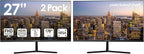 Packard Bell airFrame 27" FHD Monitor, 1920x1080, Ultrawide, VESA Mount, Tilt Adjust, HDMI/VGA, Slim Bezel, for Home, Office, and Light Gaming - 2 Pack