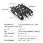 Wuzhi Audio ZK-1002T Bluetooth Amplifier Board 100W+100W Audio Amplifier Supports AUX/Bluetooth,Wide Voltage Input 12-24V