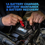 Type S 1A Smart Battery Charger & Maintainer, 6V & 12V Fully Automatic Trickle Charger, Low-Voltage Recovery, Auto-Voltage Detection, Sulfation Prevention – for Cars, Motorcycles, ATVs, Boats & More