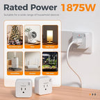 Remote Control Outlet Plug, TESSAN Wireless Light Switch Kit Indoor for String Lights, Lamps, Home Small Appliances, Wireless Power Socket 100ft RF Range, 15A/1875W (1 Remote and 3 Outlets)