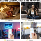 XXK 4-Zone 2.4G Wireless RF Remote Control, 99ft 360 Control, 4 Channel Group Control for Home CCT LED Strip Lights