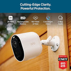 Arlo Pro Security Camera 2K HDR (6th Gen, 2025 Release) - Wireless Outdoor Camera, Rechargeable Removeable Battery, Event Captions, Emergency Response, 1-Month Trial of Secure Plan, 4 Cam, White