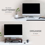 Anji Mountain Wooden Monitor Stand - Elegant Monitor Riser, Perfect Monitor Stand for Desk Organization, Durable Wood Construction monitor stands, Enhances Ergonomics and Workspace Efficiency,Walnut