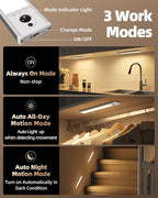 EZVALO Under Cabinet Lighting with Charging Station, Rechargeable Motion Sensor Light Indoor, Dimmable Closet Lights Wireless, 3500K, Motion Activated Under Counter Lights for Kitchen,Pantry(3 Pcs)