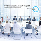 TONGVEO 2-in-1 Conference Speaker and Microphone, Daisy Chain Wireless Bluetooth Speakerphone with 360° omnidirectional mics USB/Dongle/Bluetooth Connection 18H Talk Time for 15-30 People Meeting